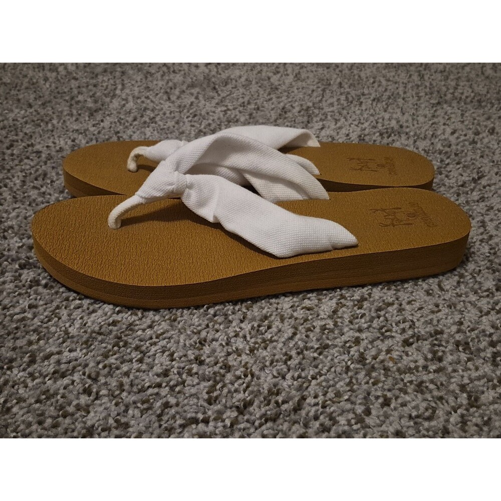Kuailu Flip Flop Sandals Size 9.5 Brown White Comfort Yoga Wear Slip On - Picture 4 of 9
